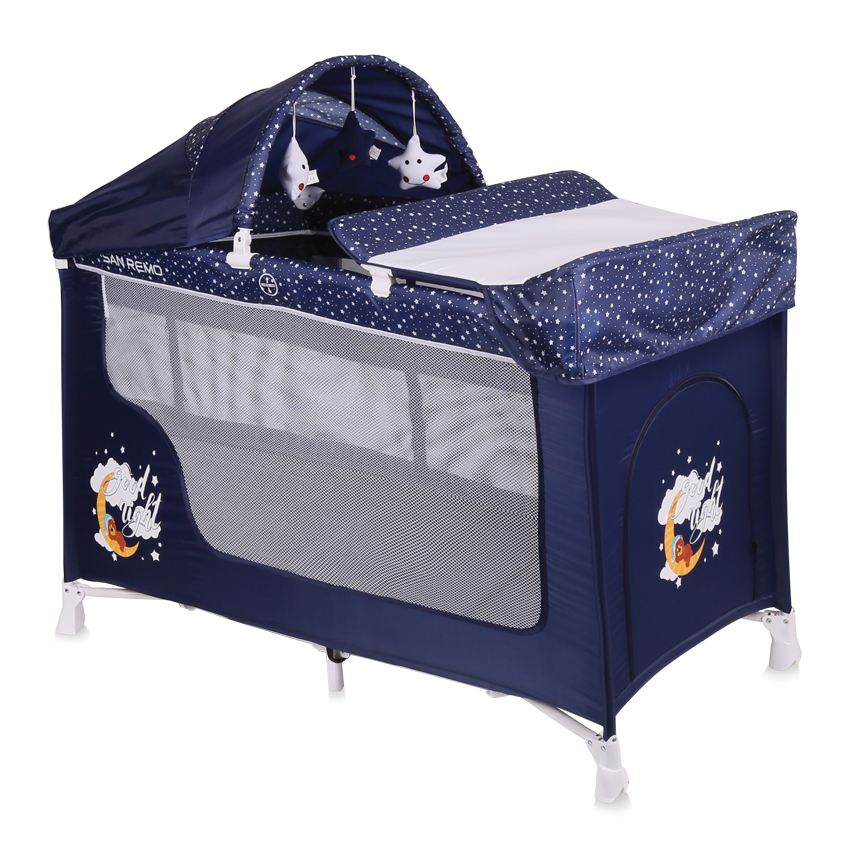 Patut pliabil san remo plus cu 2 nivele blue good night bear