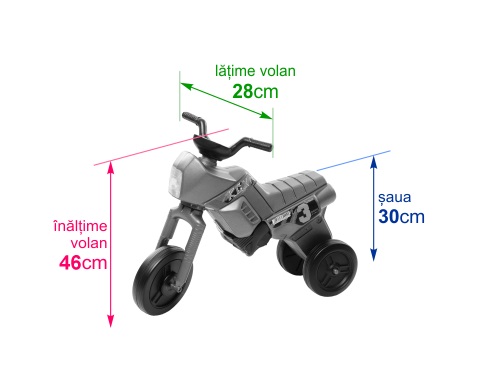 Tricicleta fara pedale Enduro Maxi negru-negru imagine