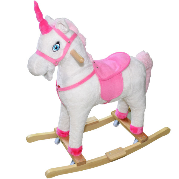 Unicorn balansoar lemn si plus cu rotile