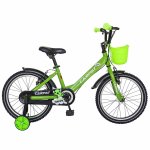 Bicicleta Carpat C1601C 16 V-Brake cosulet si roti ajutatoare 4-6 ani verde/negru