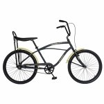 Bicicleta City 26 Carpat Liberta C2693A cu cadru de otel gri/crem