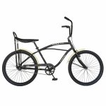 Bicicleta City 26 Carpat Liberta C2693A cu cadru de otel negru/crem