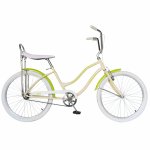 Bicicleta City 26 Carpat Liberta C2694A cu cadru de otel crem/verde