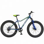 Bicicleta Fat Bike Velors V2605A cadru otel 6 viteze albastru/verde