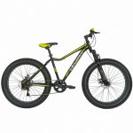 Bicicleta Fat Bike Velors V2605A cadru otel 6 viteze negru/galben lime
