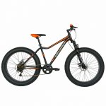 Bicicleta Fat Bike Velors V2605A cadru otel 6 viteze negru/portocaliu