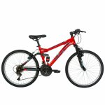 Bicicleta Mtb Velors 2060A roata 20 frana V-Brake 7-10 ani rosu/negru