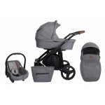 Carucior 3 in 1 Kunert Rotax Black frame Grey