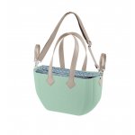 Geanta pentru mamici Menta Flower Grey + curea pentru geanta Nuvita Mymia