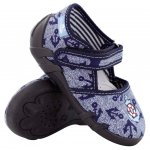 Pantofi baieti cu ancora brodata cu scai din material textil marime 24 (15,5 cm)