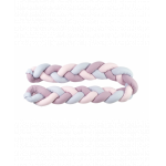 Protectie laterala patut bebe bumper impletit uni grey-lilac-pink 210 cm