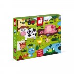 Puzzle tactil Animale de la ferma 20 de piese Janod J02772