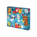 Puzzle tactil Animale din padure 20 de piese Janod J02685