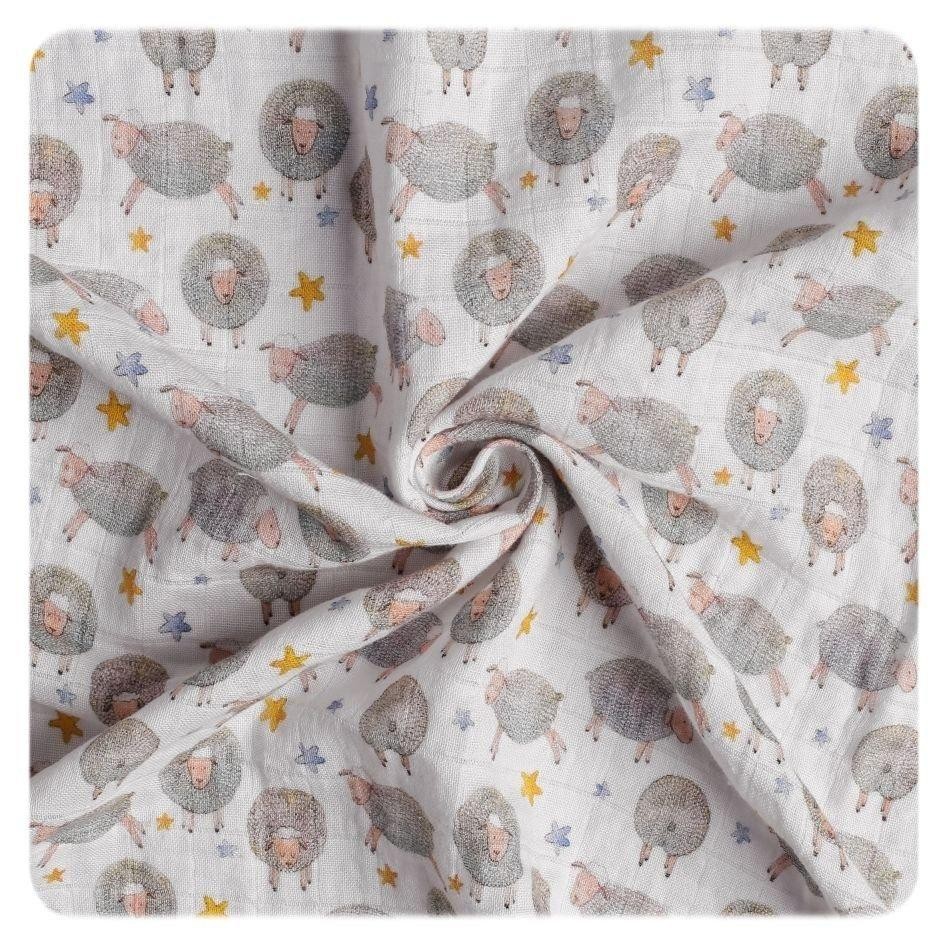 Prosop cu gluga bambusbumbac organic Dreamy Sheeps 90x90cm XKKO - 1 | YEO