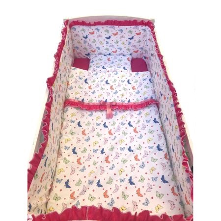 Lenjerie de pat 7 piese roi de fluturi ciclam 120x60 cm