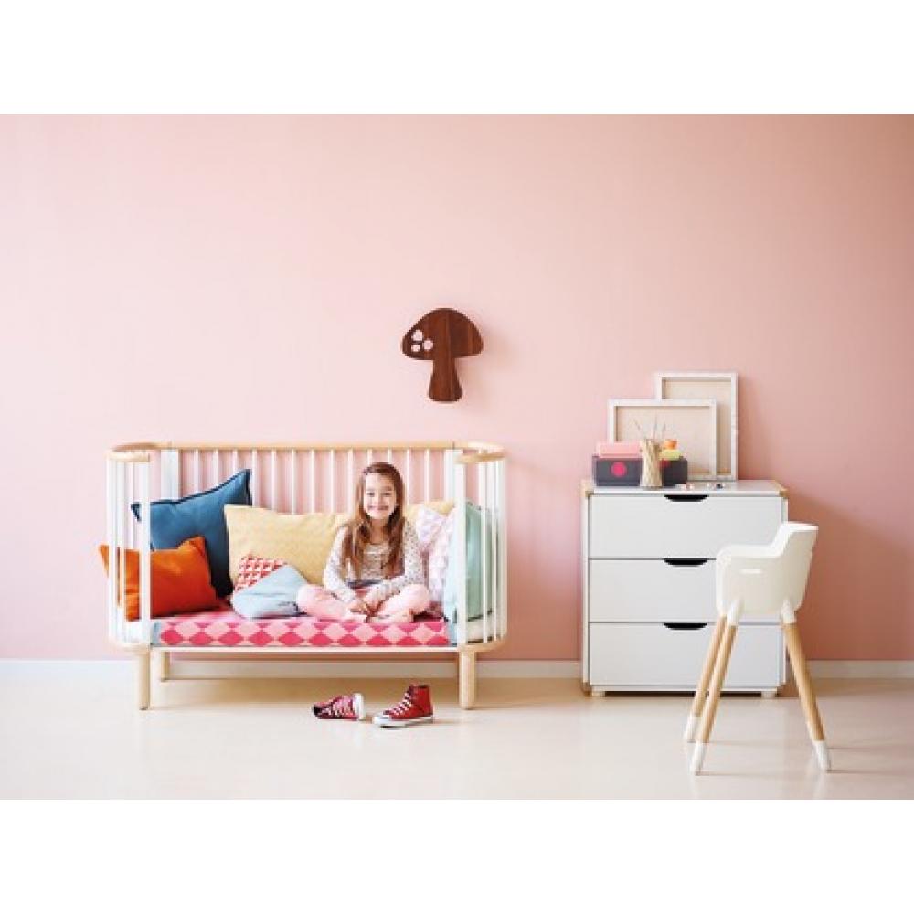 Pat bebelusi transformabil alb pentru saltea de 70x140 cm flexa baby