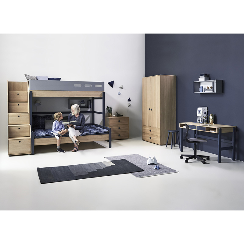 Pat clasic flexa popsicle blueberry cu tablie inalta 120x200 cm