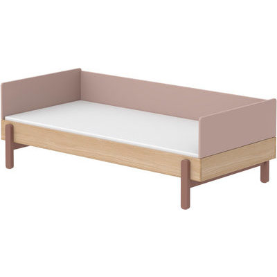 Pat clasic Flexa Popsicle Cherry cu capete de pat si bara lunga de protectie 90x200 cm