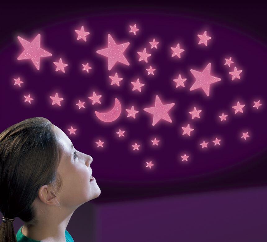 Set reflectorizant cu sclipici luna si stele