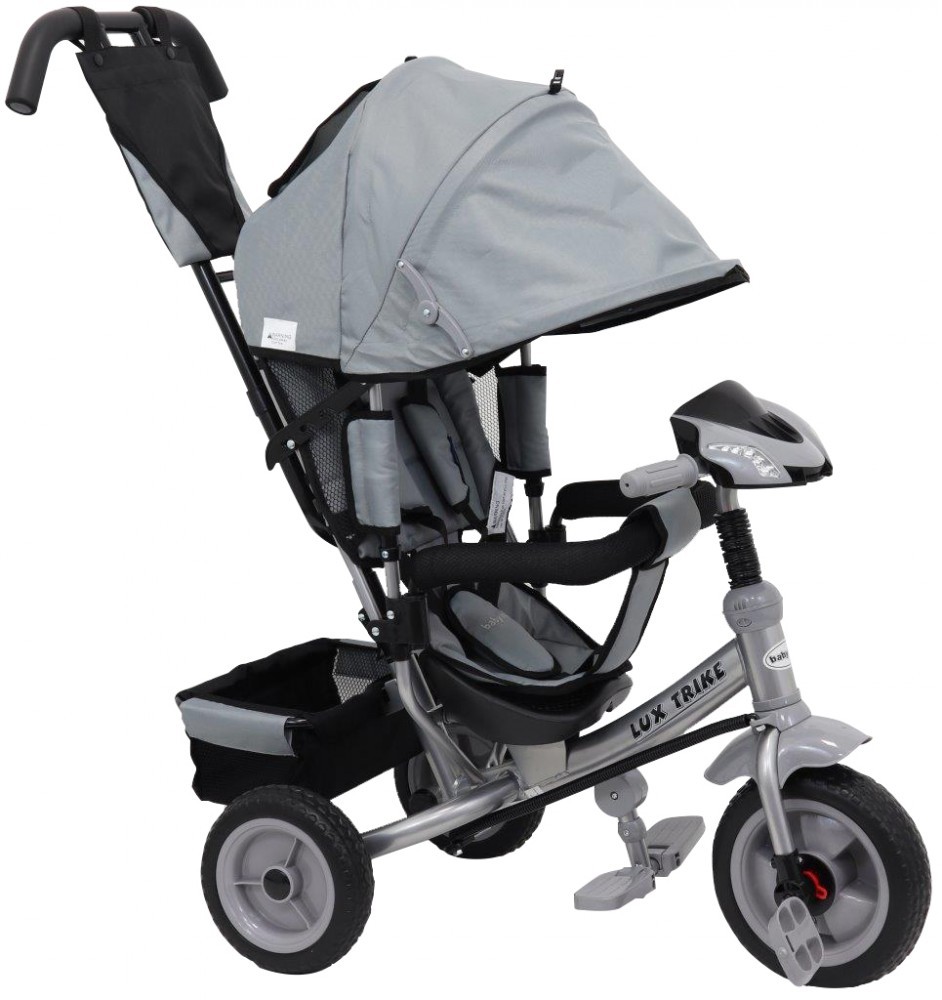 Tricicleta multifunctionala cu sunete si lumini lux trike grey
