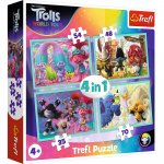 Set puzzle 4 in 1 Trefl DreamWorks Trolls Turneul trolilor