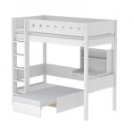 Pat Casa alb canapea si birou dedesubt 90x200 cm Flexa White