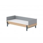 Pat copii Flexa Popsicle Blueberry cu capete de pat si bara lunga de protectie 90x200 cm