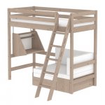 Pat copii inalt terra cu birou canapea extensibila si scara inclinata Flexa Classic