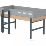 Pat semi-inalt Flexa Popsicle Blueberry cu scara dreapta 90x200 cm