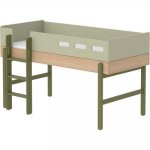 Pat semi-inalt Flexa Popsicle Kiwi cu scara dreapta 90x200 cm