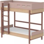 Paturi copii suprapuse Flexa Popsicle Cherry cu scara dreapta 90x200 cm