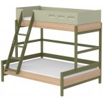 Paturi copii suprapuse pentru 3 persoane Flexa Popsicle Kiwi scara inclinata 90/140x200 cm