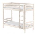 Paturi suprapuse albe cu scara dreapta 90x200 cm Flexa Classic Maxi