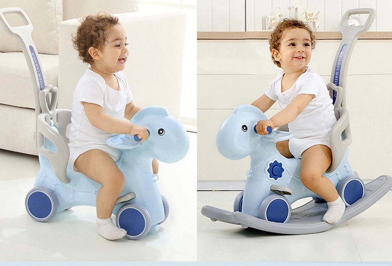 Balansoar 3 in 1 cu maner parental Nichiduta Horse Blue - 1 | YEO