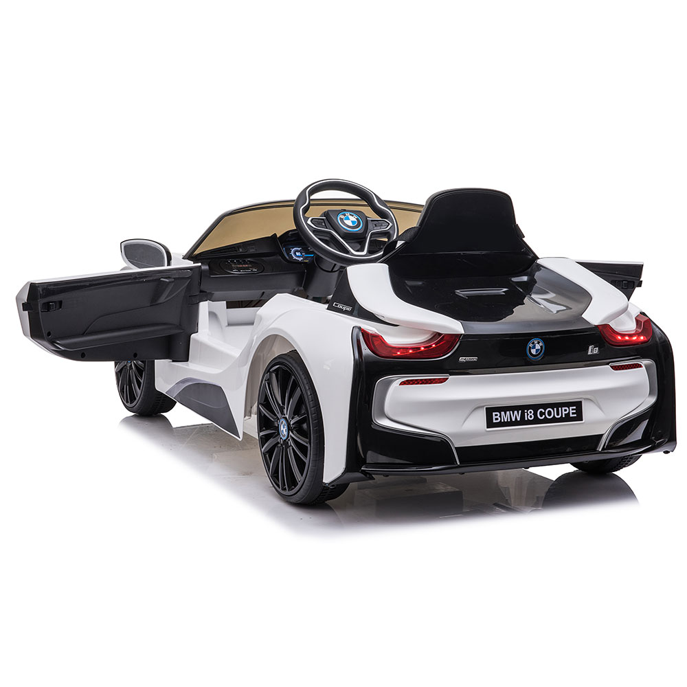 Masinuta electrica cu roti EVA si deschidere usi BMW I8 Coupe Alb - 2