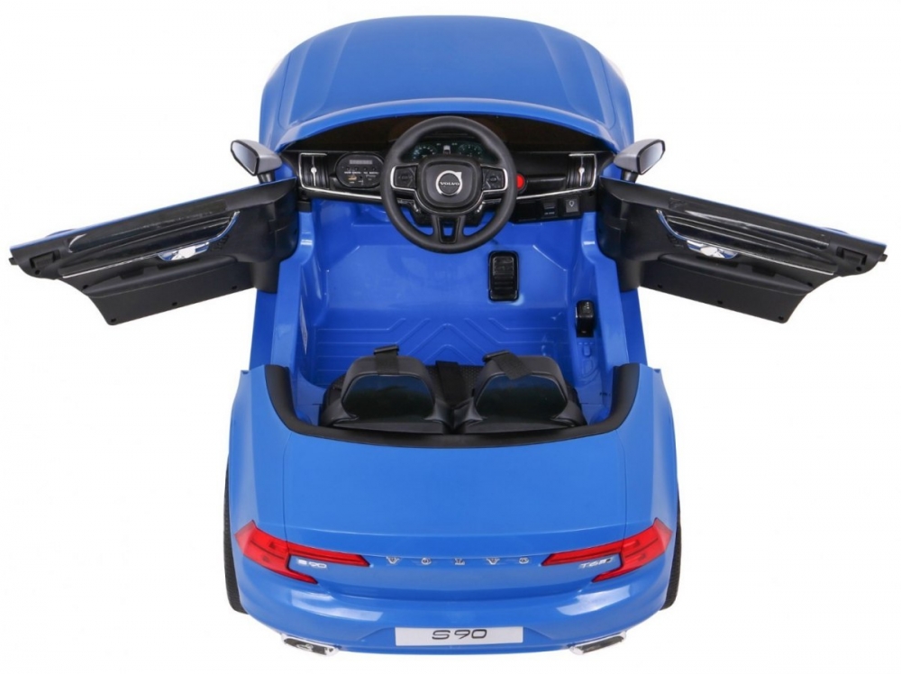 Masinuta electrica cu roti EVA si scaun din piele Volvo S90 Blue - 1