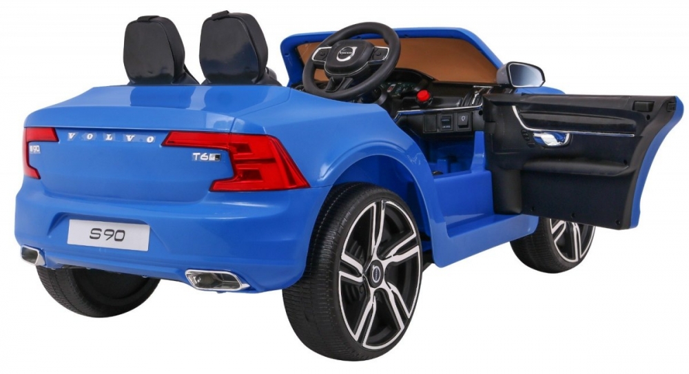 Masinuta electrica cu roti EVA si scaun din piele Volvo S90 Blue - 8