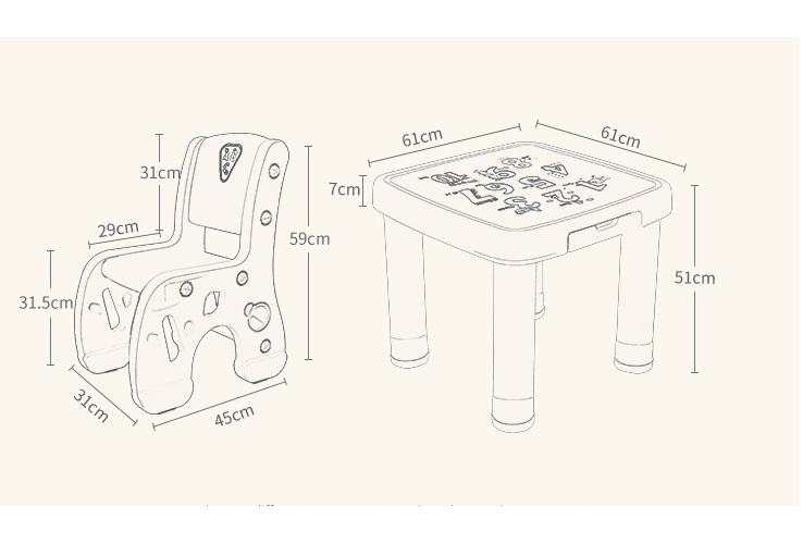 Set masuta cu 2 scaunele Learning Table PinkBlue Camera imagine 2022