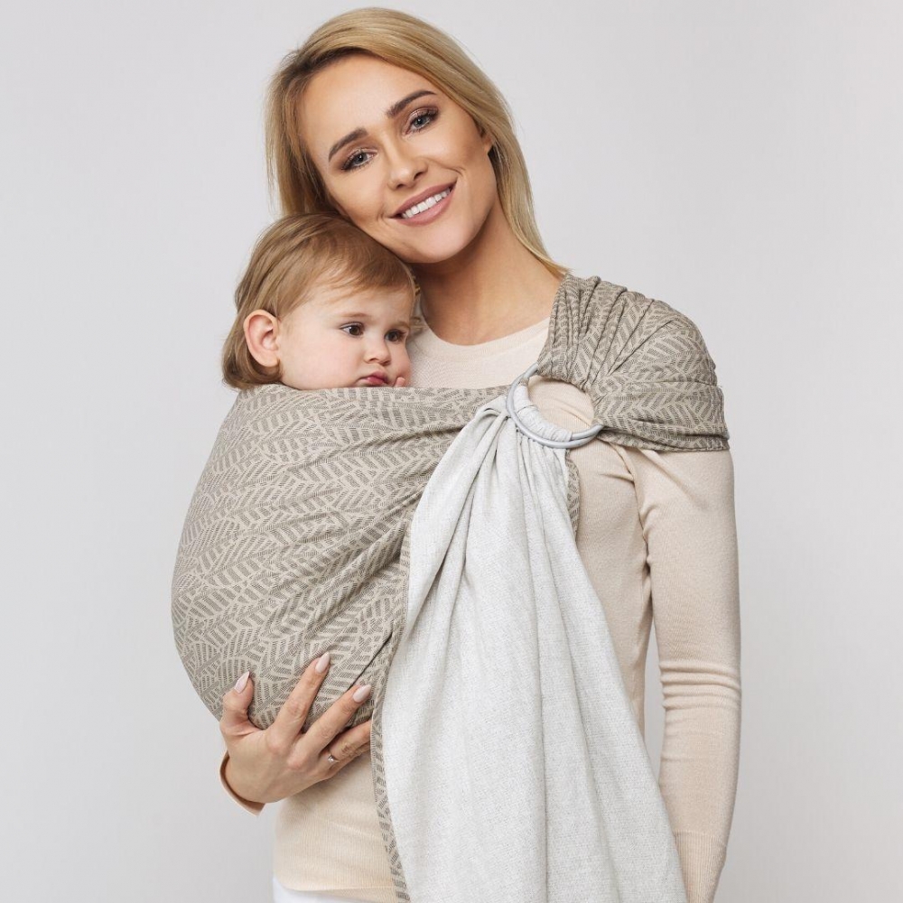 Sling hug me n16 womar zaffiro beige leaves