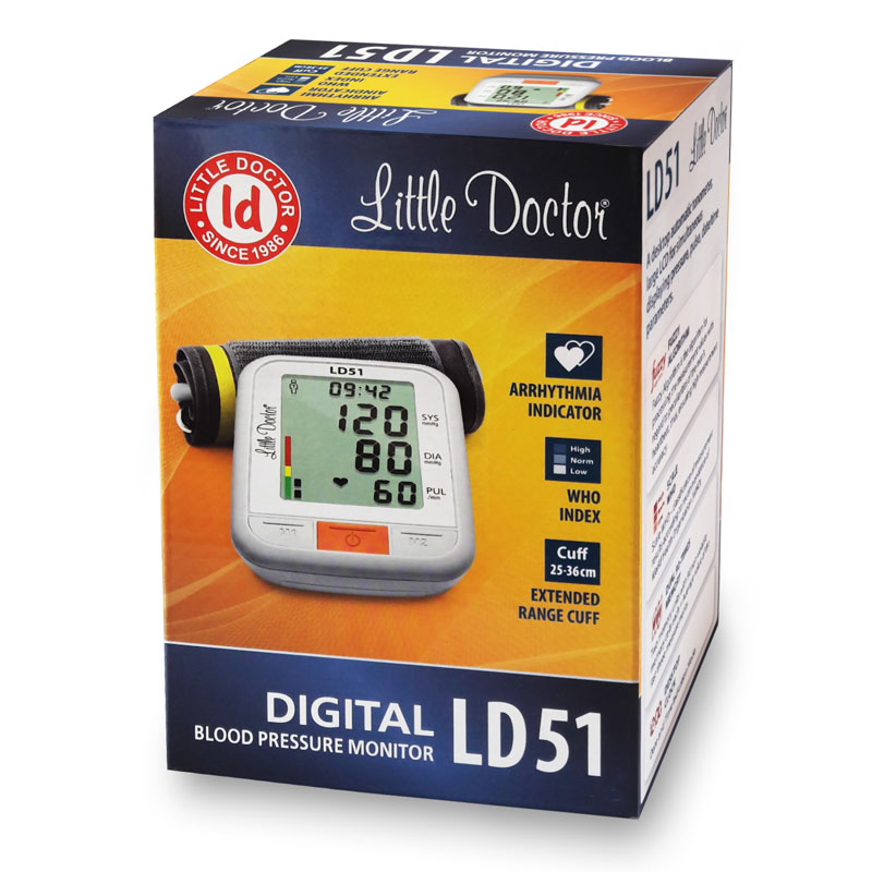 Tensiometru electronic de brat Little Doctor LD 5, afisaj XXL detector aritmie indicator WHO - 1 | YEO