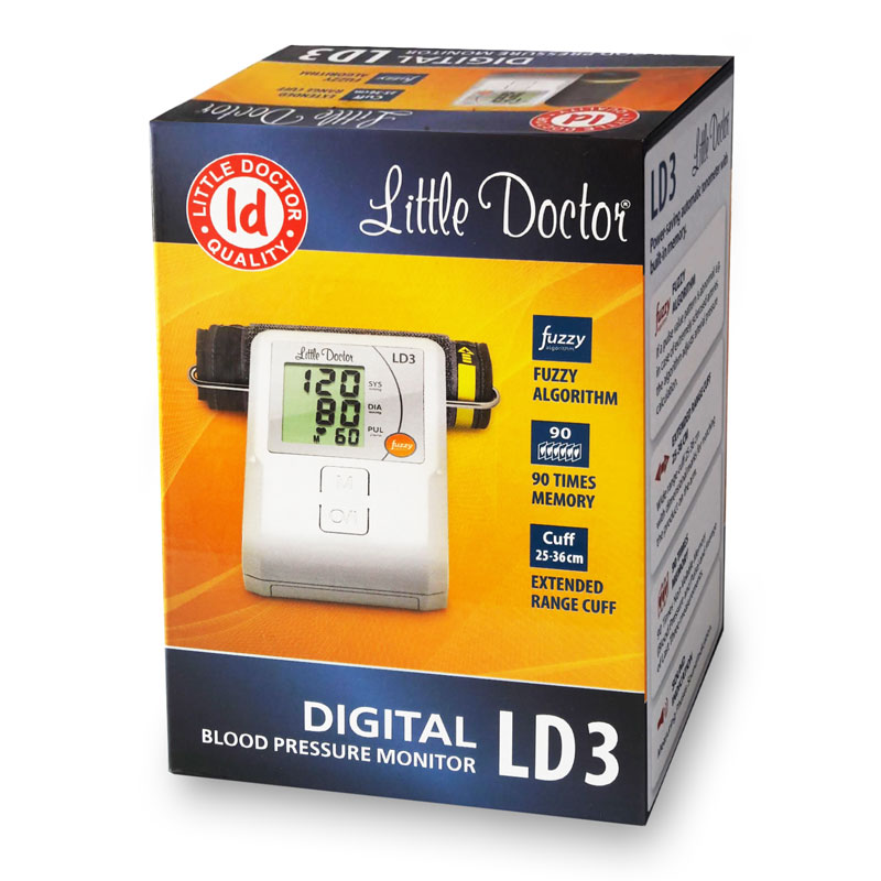 Tensiometru electronic de brat Little Doctor LD3 afisaj LCD memorare 90 de valori alb afisaj imagine 2022