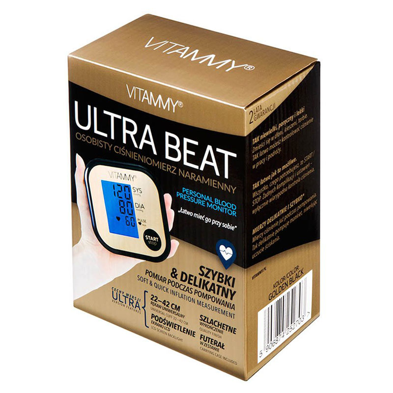 Tensiometru electronic de brat Vitammy Ultra Beat manseta 22-42 cm negruauriu - 1 | YEO