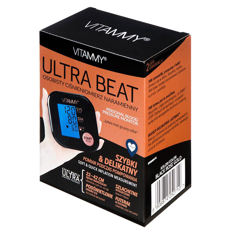 Tensiometru electronic de brat Vitammy Ultra Beat manseta 22-42 cm negruroz - 1 | YEO