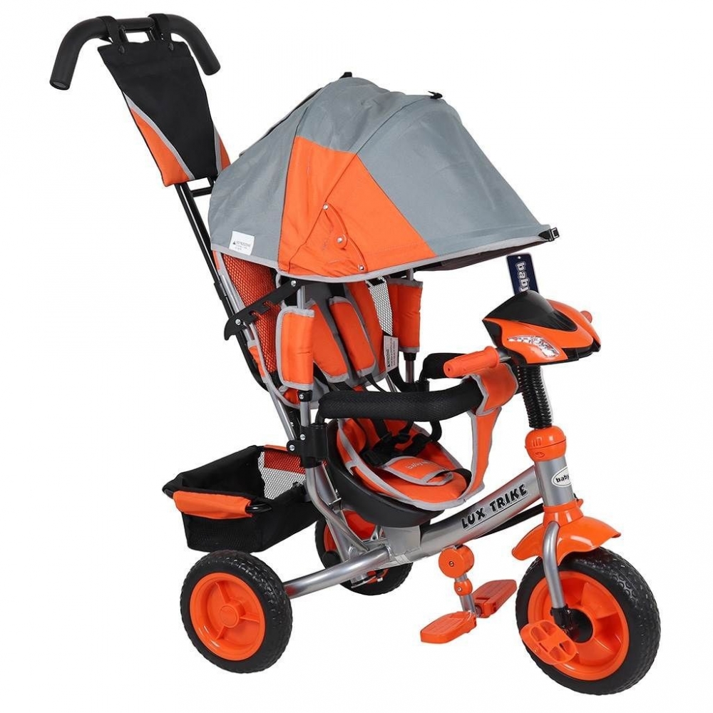 Tricicleta multifunctionala cu sunete si lumini Lux Trike grey-orange imagine