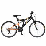 Bicicleta MTB-FS 24 Rich Alpin R2449A 18 viteze culoare negru/portocaliu