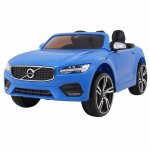 Masinuta electrica cu roti EVA si scaun din piele Volvo S90 Blue