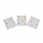 Set 3 scutece din finet 80x80 cm Nichiduta Yellow and Grey Stars