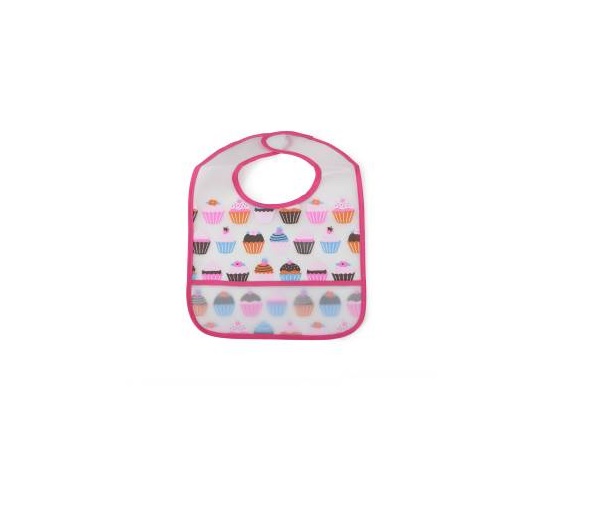 Bavetica mare impermeabila cu scai funny snack pink