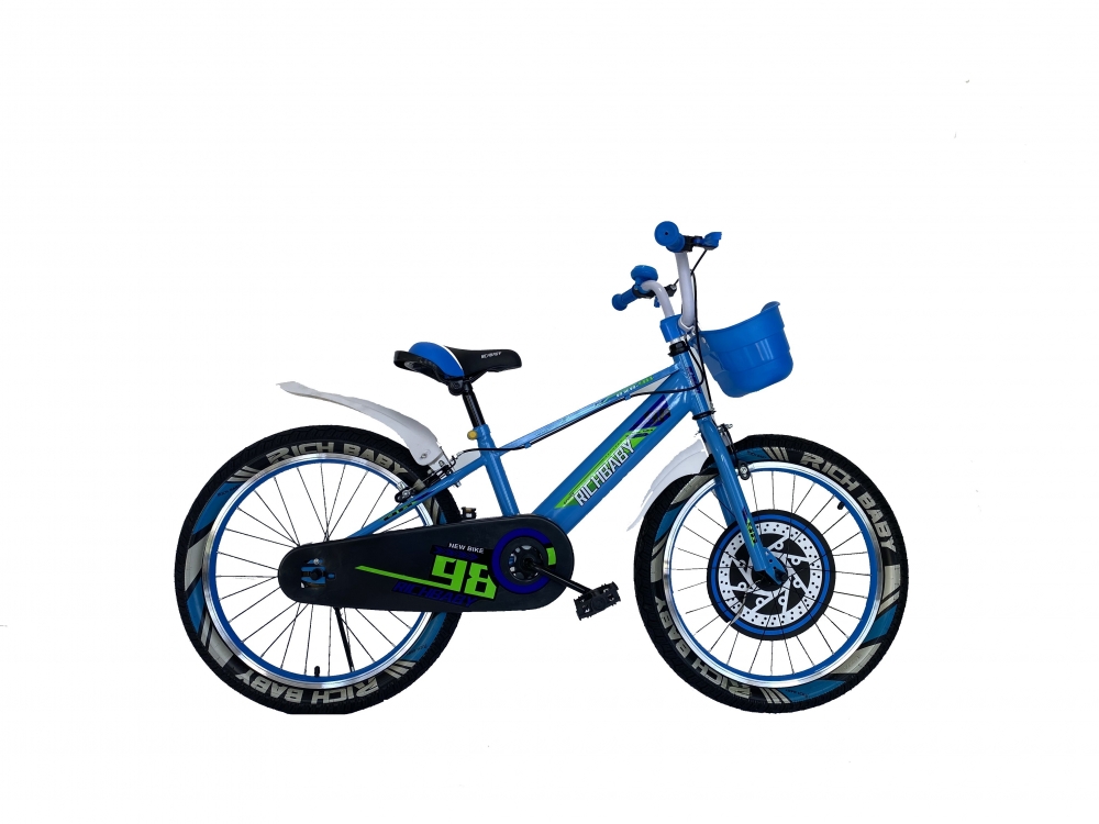 Bicicleta baieti 20 inch Rich R2007A frana C-Brake otel albastrualb 7-10 ani