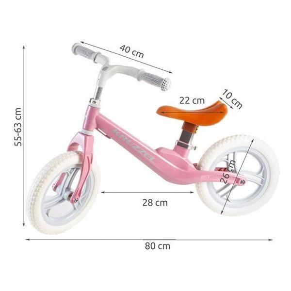 Bicicleta fara pedale 12 inch Kruzzel MY2835 roz - 1 | YEO